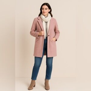 Christian Siriano New York Pink Wool Blend Textured‎ Coatigan Women's M Softgirl